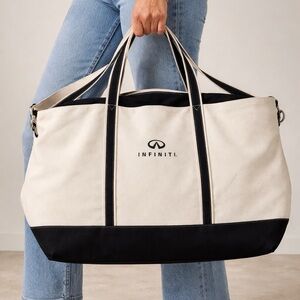 Infiniti Logo Large Canvas Carryall Tote Travel Bag NWT